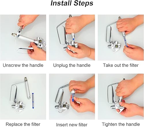 Miniatura 2 de Filtro de pistola de pulverización sin aire 287033 para contratista II y FTx II Látex 100 Malla Azul 5PCS
