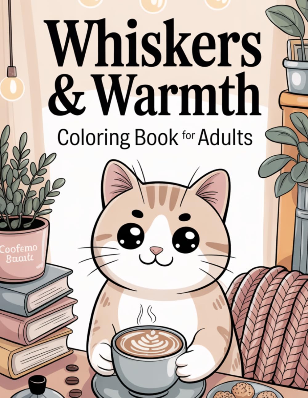 Whiskers & Warmth: A Cozy Cat Café Coloring Book for Adults: Relaxing Kawaii Scenes with Cute Cats, Coffee Culture & Cozy Interiors