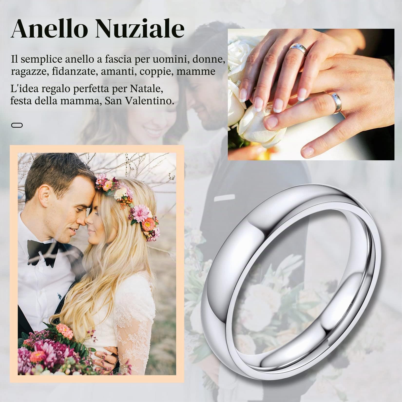 Suplight Anello Donna a Fascia in Argento Sterling 925 Misura 7-27 Anelli Intrecciati 1.5mm, Anello a Fascia 2mm/3mm/5mm, Colore Argento/Nero/Oro Rosa Fedina Fidanzamento Matrimonio Confezione Regalo