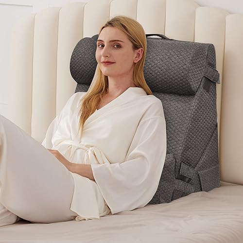 Miniatura 14 de Juego de 3 almohadas ortopédicas de cuña para cama, almohada de espuma viscoelástica ajustable, almohada de cuña para después de la cirugía, alivio