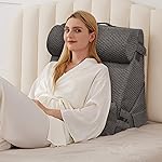 BIEEZZK Orthopedic Bed Wedge Pillow Set 4Pcs, Adjustable Memory Foam, Pillow Wedge for Post Surgery, Back Pain Relief, Triangle Pillows for Acid Reflux, Snoring, GERD, Dark Grey