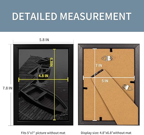 Miniatura 9 de Giverny Marcos de fotos de 8 x 10 pulgadas, marcos de fotos negros para pared o mesa, marco de diseño simple con acabado brillante, perfecto para