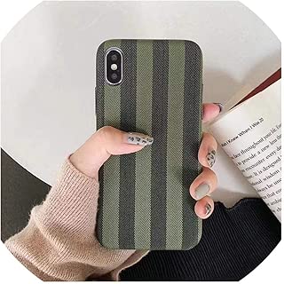 布シェルスーツグリッド電話ケースiphone 6 6 s 7 8プラスケースソフトシリコーン生地テキスタイルiphone X XSマックスXRバックカバー、iPhone 11Proマックス用、グリーン