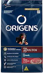 Origens Ração Seca Para Cães Adultos De Grande Porte Sabor Carne e Cereais 3Kg