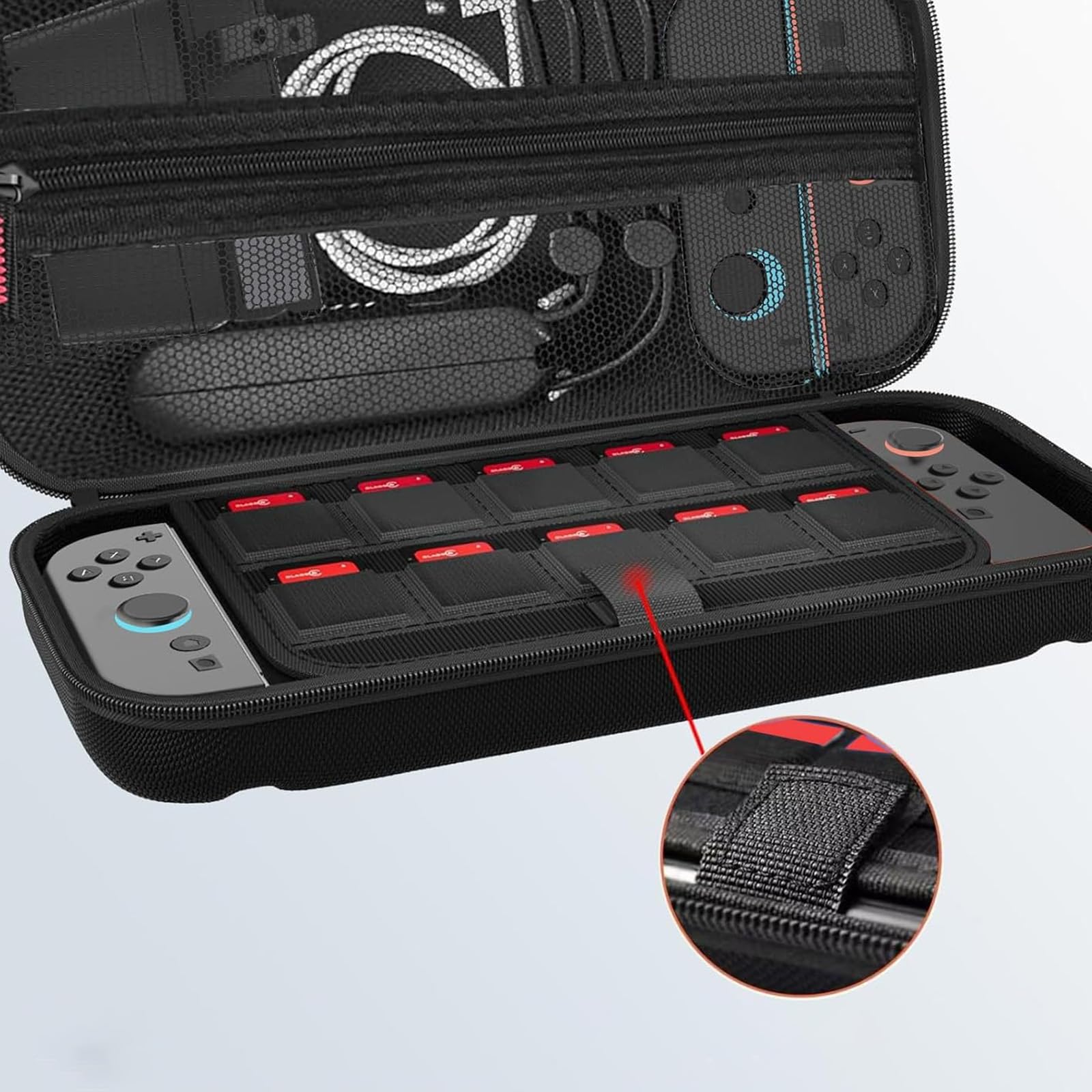 ZhuoFan Estuche para Nintendo Switch 2 (2025), Estuche Rígido con Espacio de Almacenamiento para Consola y Accesorios, Gran Estuches Capacidad Compatible con Nintendo Switch 2 (Negro)