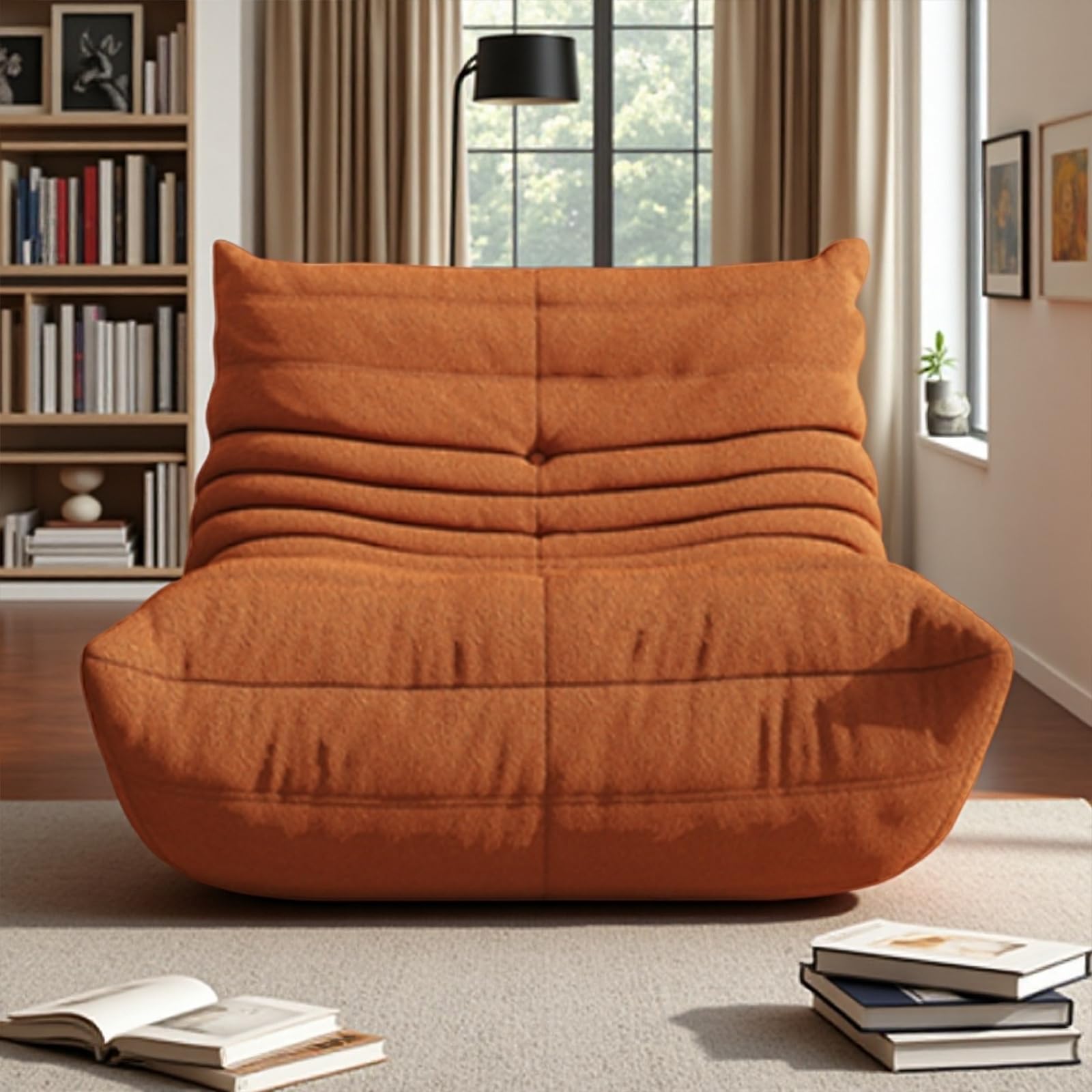 Sedia a Sacco Togo da Camino, Divano Largo per Pavimento per Adulti e Adolescenti, Sedia Ergonomica da Relax, Comfort ad Alta Densità, per Soggiorno, Camera da Letto, Ufficio