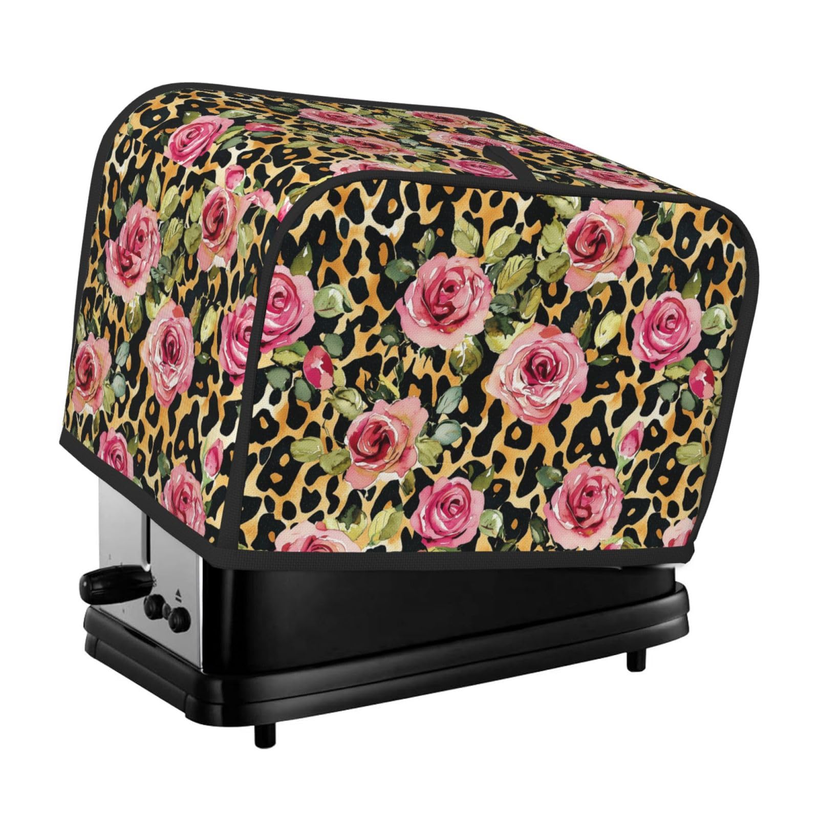 Smazdfxx As Pic Pink Roses Cheetah Pattern Toaster Cover 2 Slice Toaster Covers Bread Maker Cover Kitchen Small Appliance Covers Kitchen Accessories