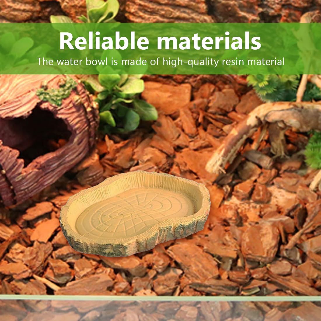 Reccisokz Terrarium Wasserschale - Reptilien Trink- Und Futterschale 18x14cm