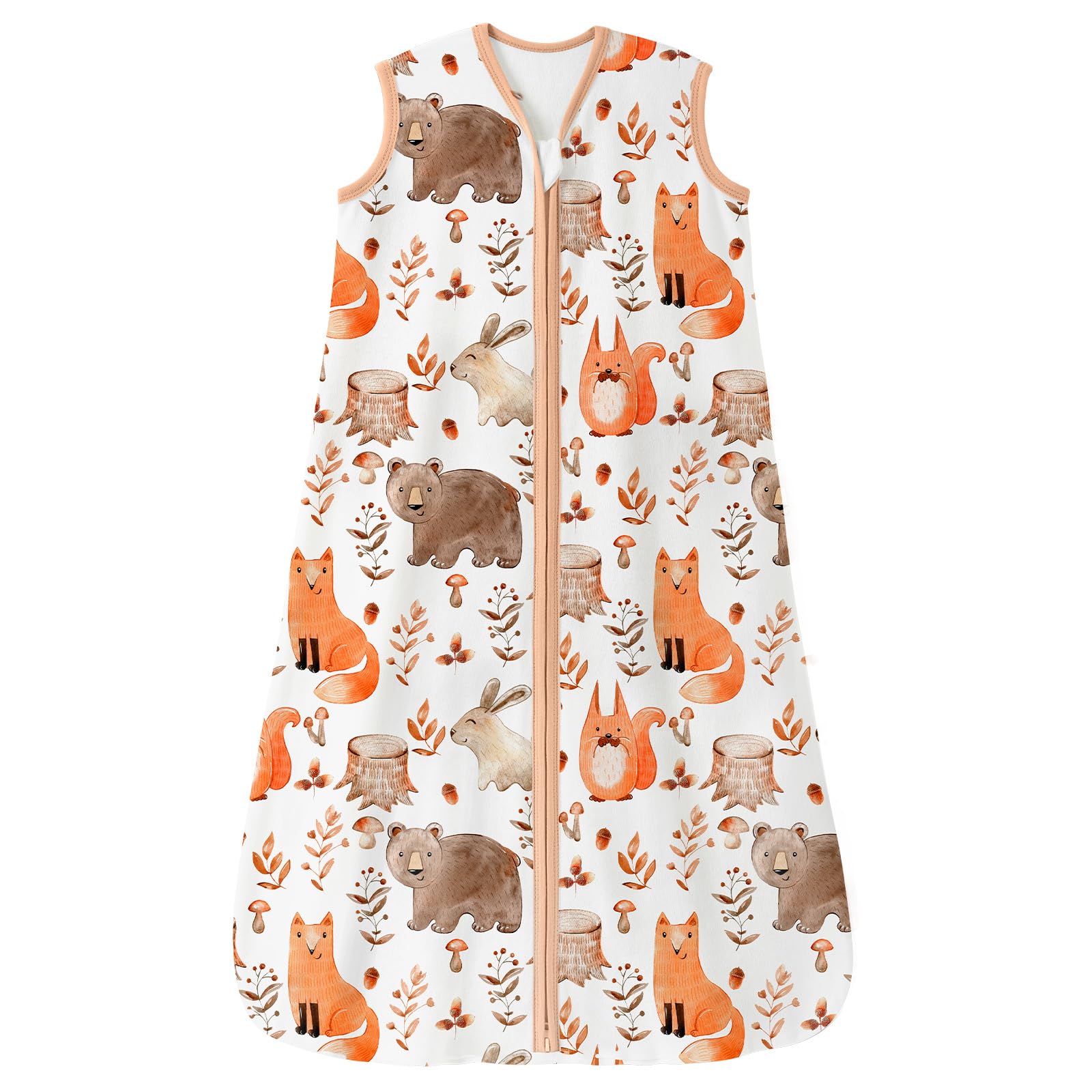 Unnivoll Baby Sleeping Bag 0.5 Tog 18-24 Months Summer Sleep Sack 100% Cotton Baby Sleep Bag Wearable Blanket for Newborn Infant Toddler Apricot Elephant — view 23