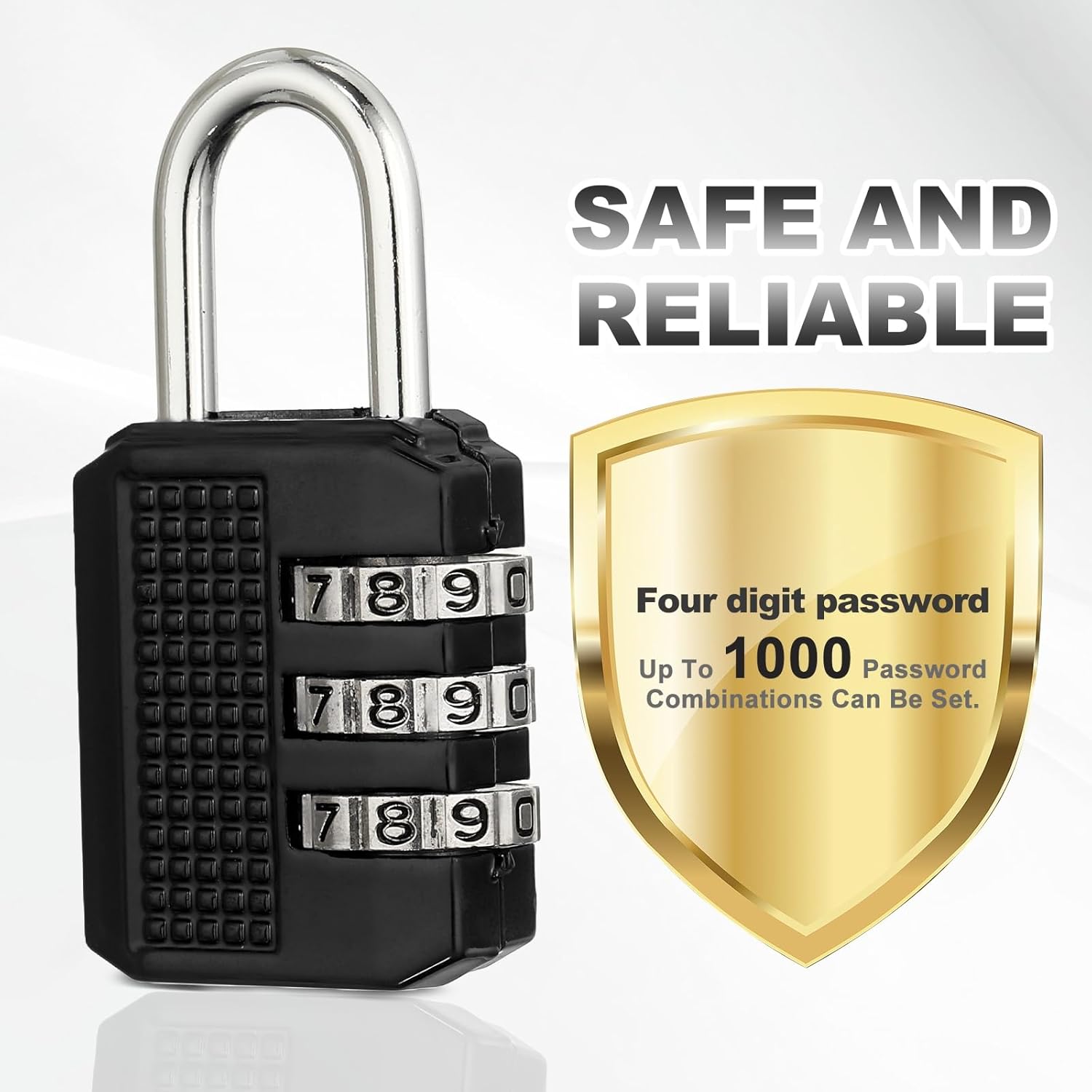 PATIKIL Combination Padlock (Medium, Black)(2 Pcs), 3-Digit Combo Padlock Resettable Luggage Locks with 0.16 Inch Shackle, Suit for Gym Locker/Fence/Storage/Toolbox/Cabinets