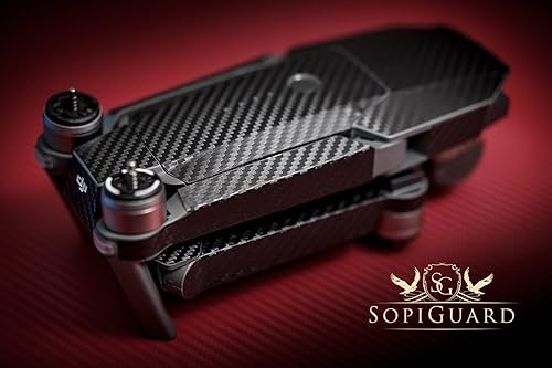 Miniatura 2 de SopiGuard Fibra de carbono negro precisión borde a borde cobertura vinilo piel controlador batería envoltura para DJI Mavic Pro