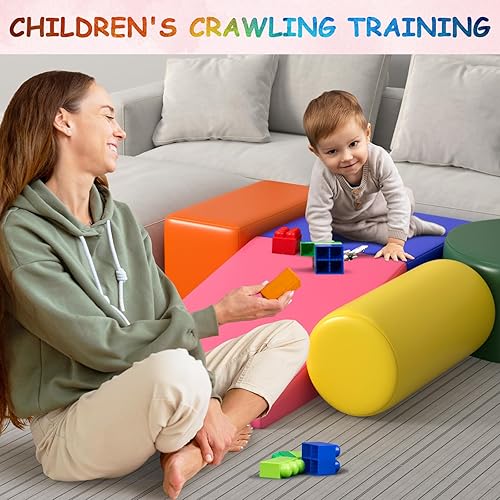 Miniatura 3 de GUINGFUN 6 juguetes de escalada para niños pequeños de 1 a 3 pulgadas, bloques de escalada para bebés, habilidades motoras, juego suave para niños