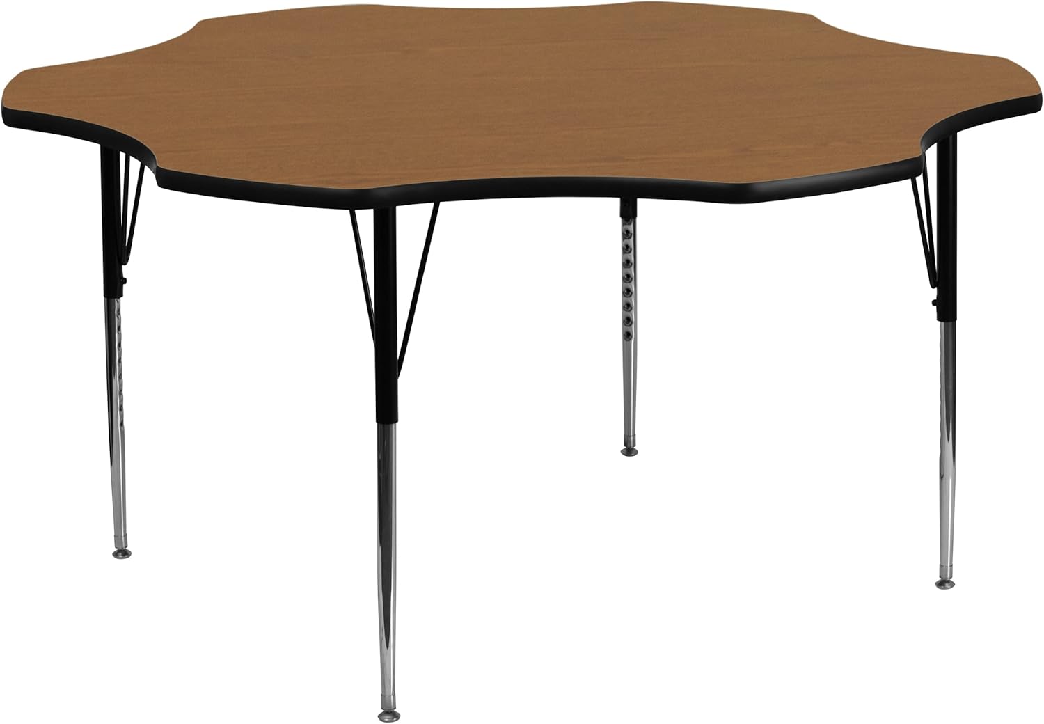 Flash Furniture Wren 60'' Flower Oak Thermal Laminate Activity Table - Standard Height Adjustable Legs