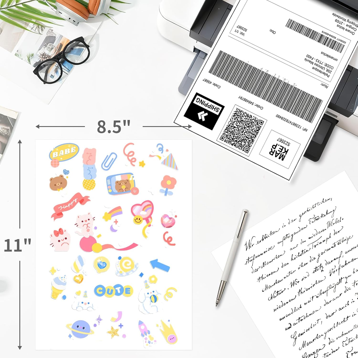 30 Sheets 8.5" x11" Full Sheet Shipping Labels, Printable Sticker Paper, Matte, Letter Size Label Stickers for Laser/Inkjet Printers (30 Labels) - Image 2