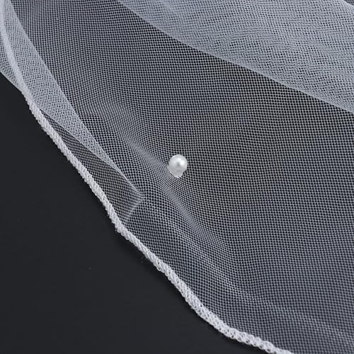 Miniatura 7 de Eioflia Velo de novia corto, velo para novias, velo de novia corto de 2 niveles velos de tul para novia, velo de niña de flores con cinta de peine