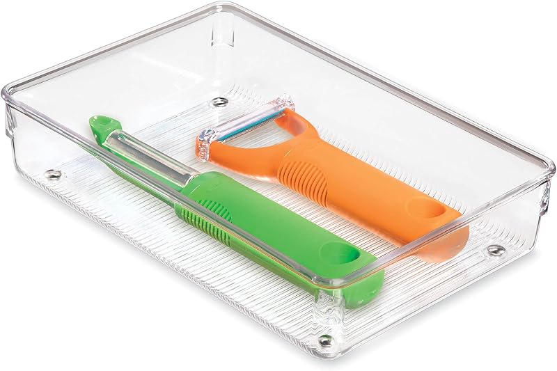iDesign Linus BPA-Free Plastic Drawer Organizer - 6" x 9" x 2.25", Clear