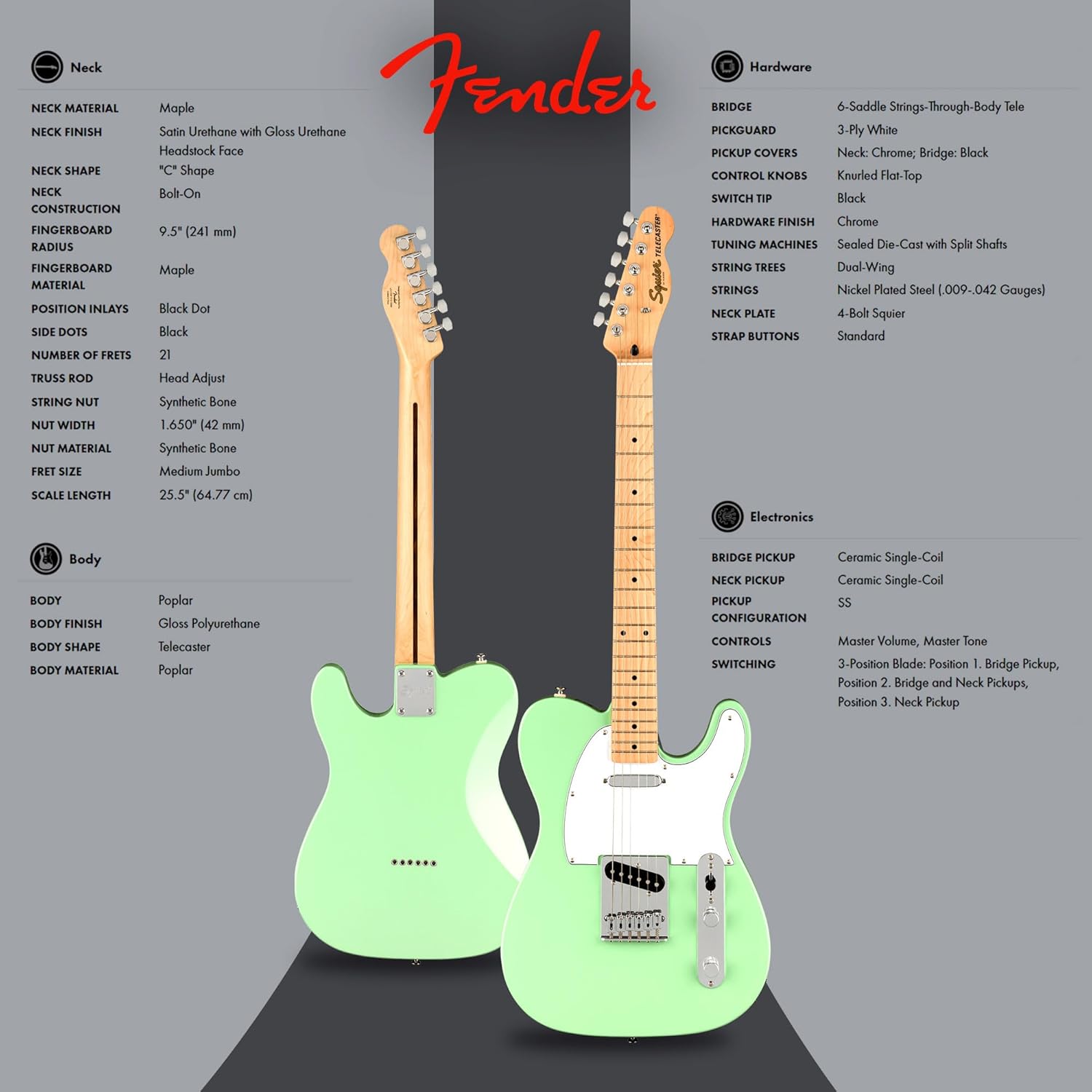 Fender Affinity Series Telecaster - Surf Green Bundle with Frontman 10G Amplifier, Gig Bag, Tuner, Instrument Cable, Strap, Picks, and Austin Bazaar Instructional DVD