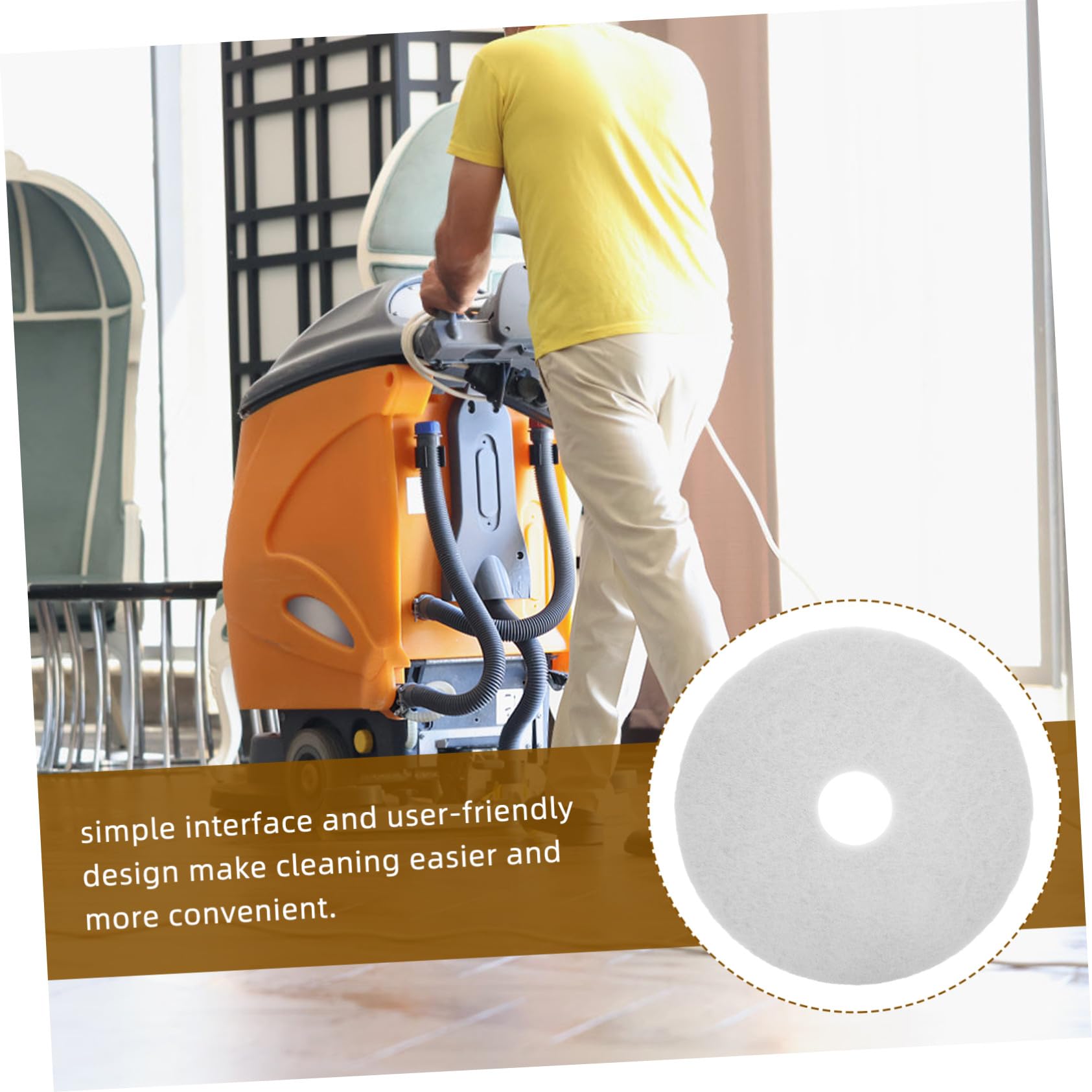 TIDTALEO Tampons de Nettoyage Usage Polyvalent Haute Efficacité pour Polisseuses de Sol en Tissu Blanc pour Sols Carrelés et Parquet, Usage Commercial et Domestique
