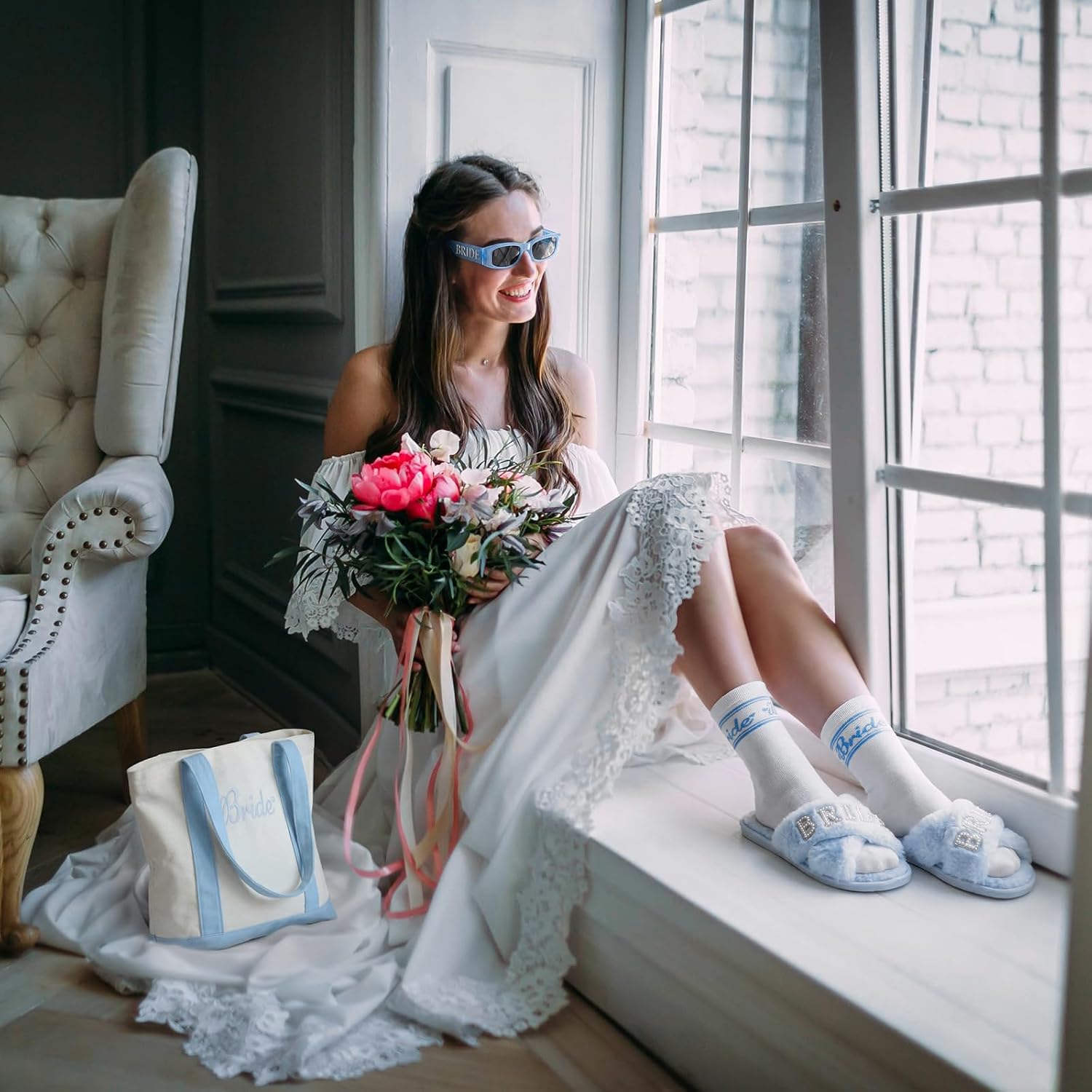 Aliceset 5 Pcs Something Blue Bride to Be Gifts Bridal Shower Gifts image 3