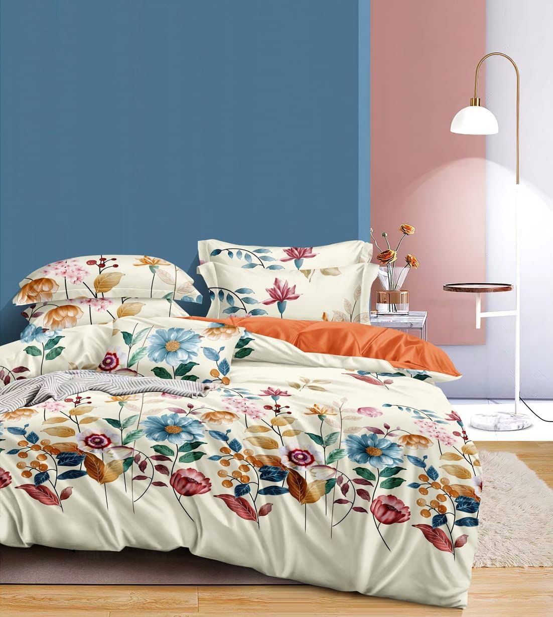 MORADO Glace Cotton Double Bed/Duvet Cover/Rajai Cover/Blanket Cover with Zipper (90x100 Inches, Multicolor)-image-49
