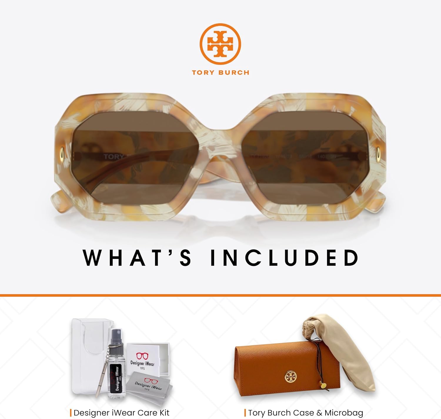 Tory Burch TY7192U Hexagonal Sunglasses for Women +BUNDLE with ACCESSORY EYEWEAR KIT - Image 2