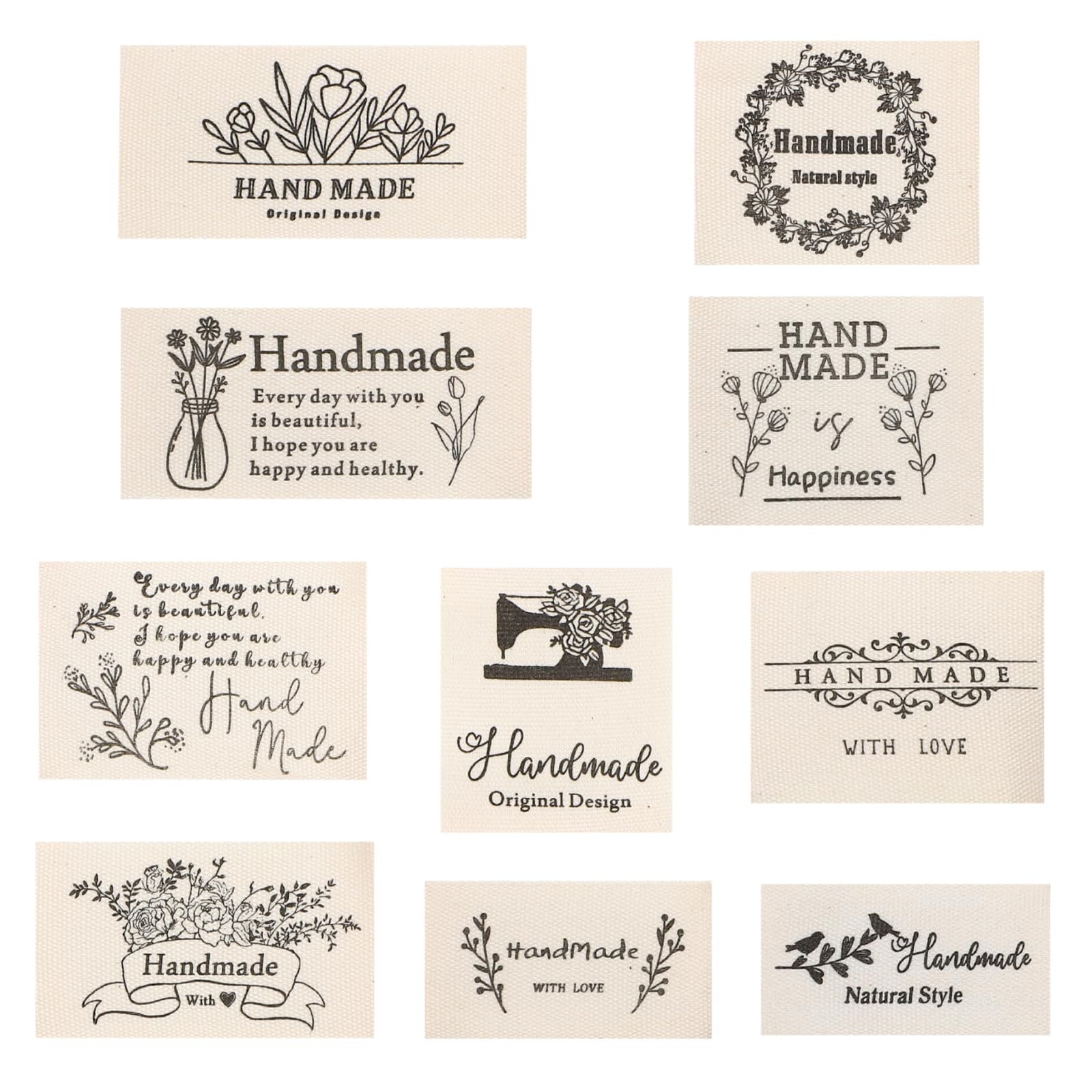 Amazon | Studio Curtain ハンドメイド布タグ 100枚セット（10種×10枚