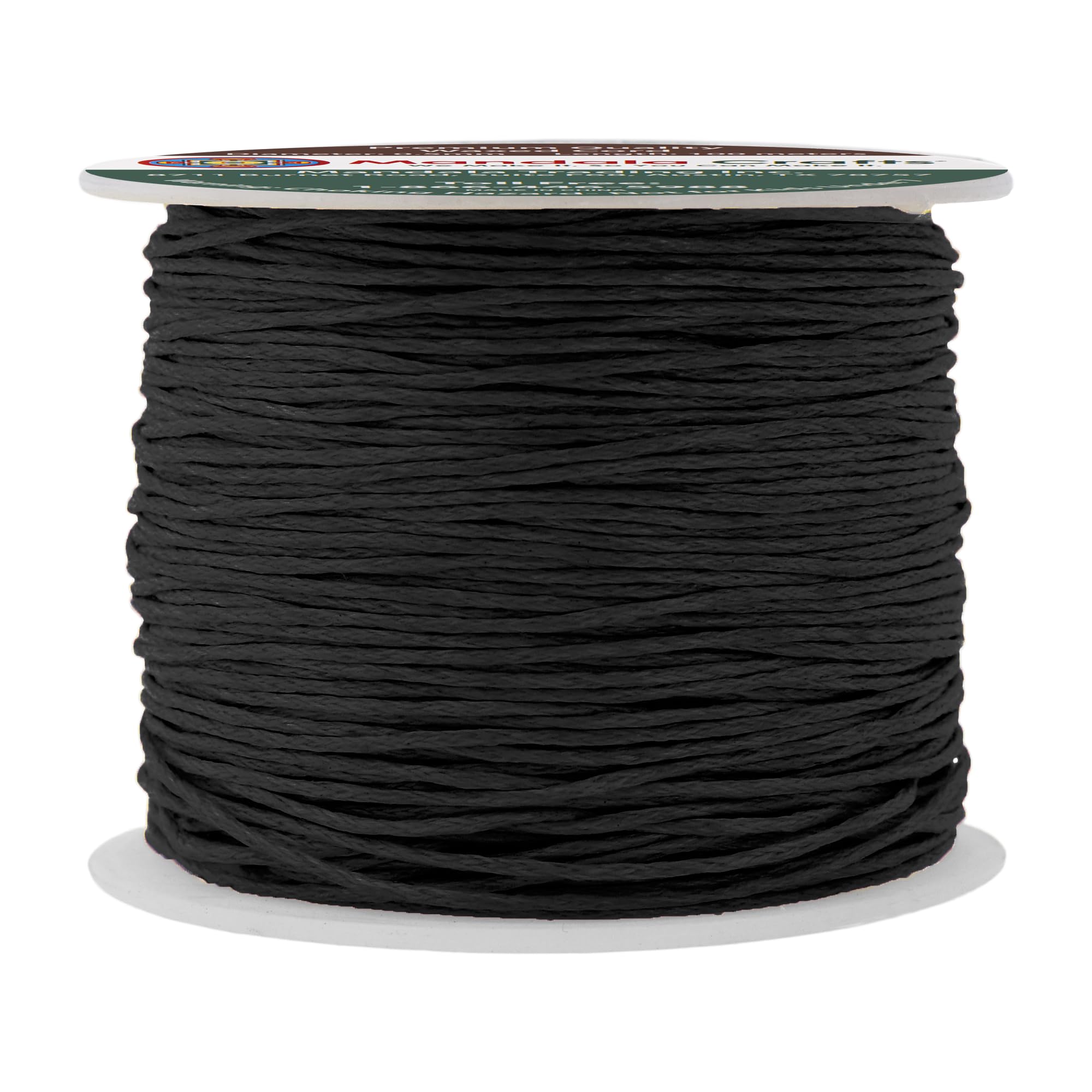 Amazon.com: Mandala Crafts 0.5mm 109 Yards Black Cotton Waxed Cord