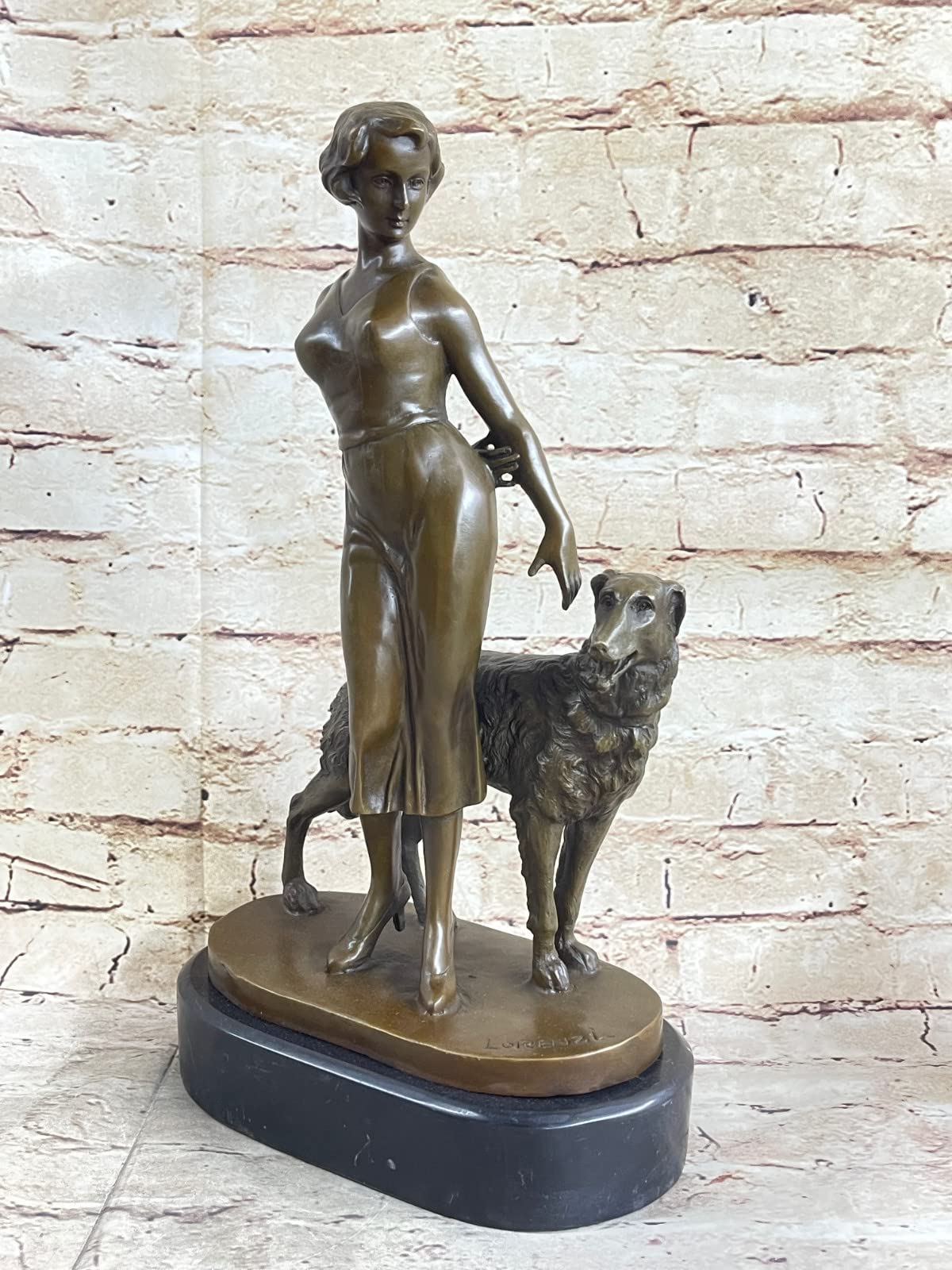 Viennese Art Deco Bronze Figure on a Marble Base by Joseph Lorenzl 1930 Product Gift Home Sale Decor