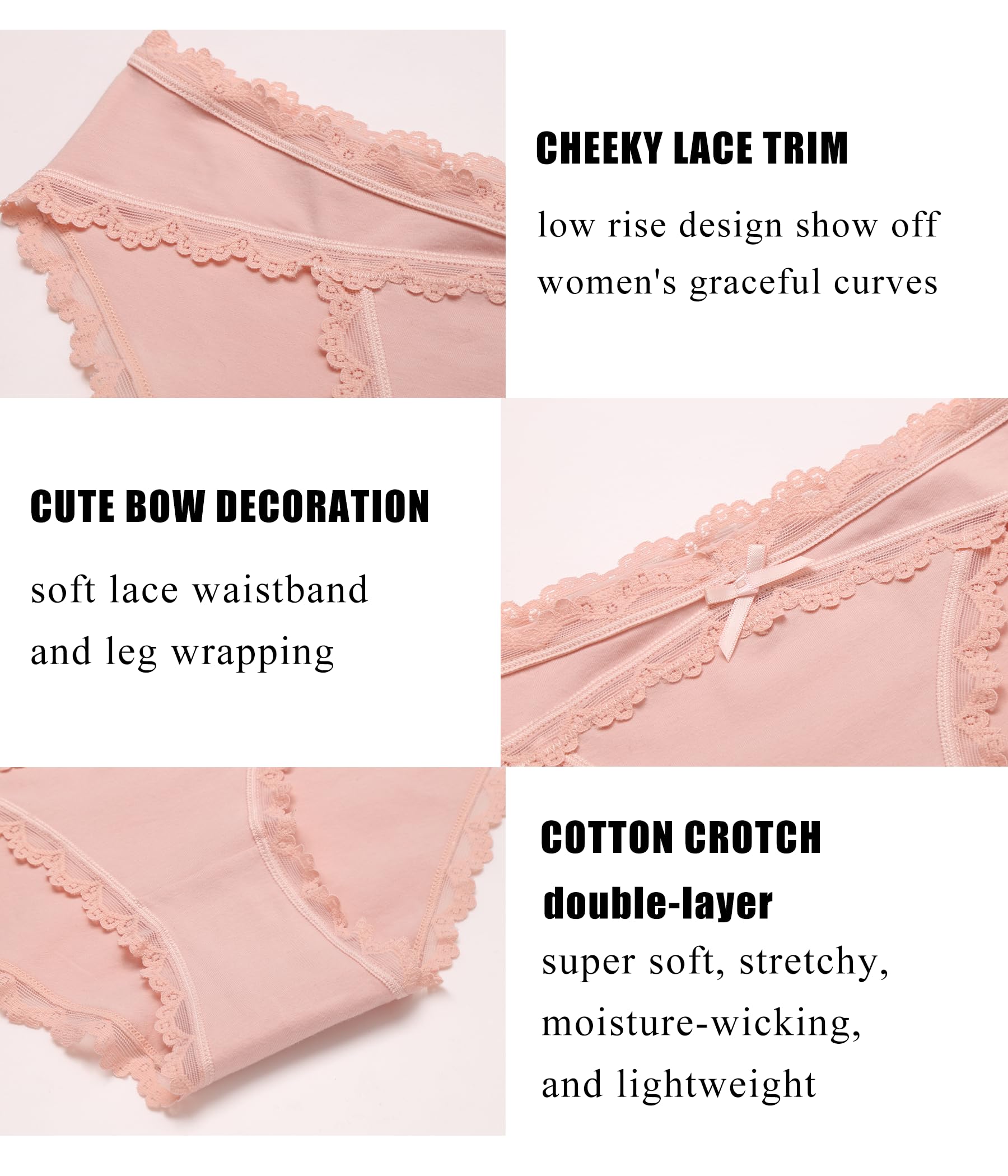 Avidlove Mutandine da donna in cotone, mutandine bikini sfacciate, mutandine in pizzo elasticizzato, slip hipster multipack