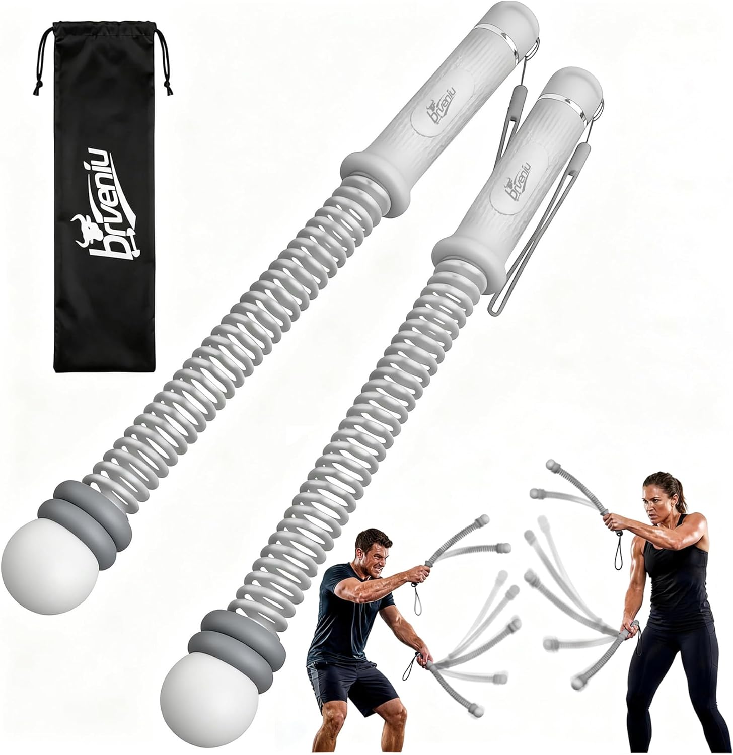 Ropeless Battle Rope - Portable Weighted Battle Ropes with Adjustable Weights No Anchor Design for Home Gym HIIT, Strength, Core, Full Body Workout Heavy Duty for Men & Women (Black)