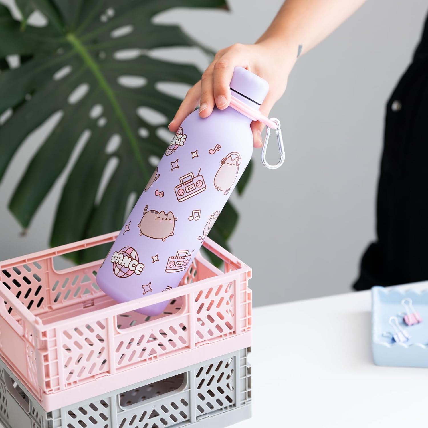 Grupo Erik Pusheen Water Bottle 500ml / 17oz | Hot and Cold Water Bottle Stainless Steel, Thermos Flask, Travel Bottles, Gym Bottle Cute | Pusheen Gifts For Cat Lovers