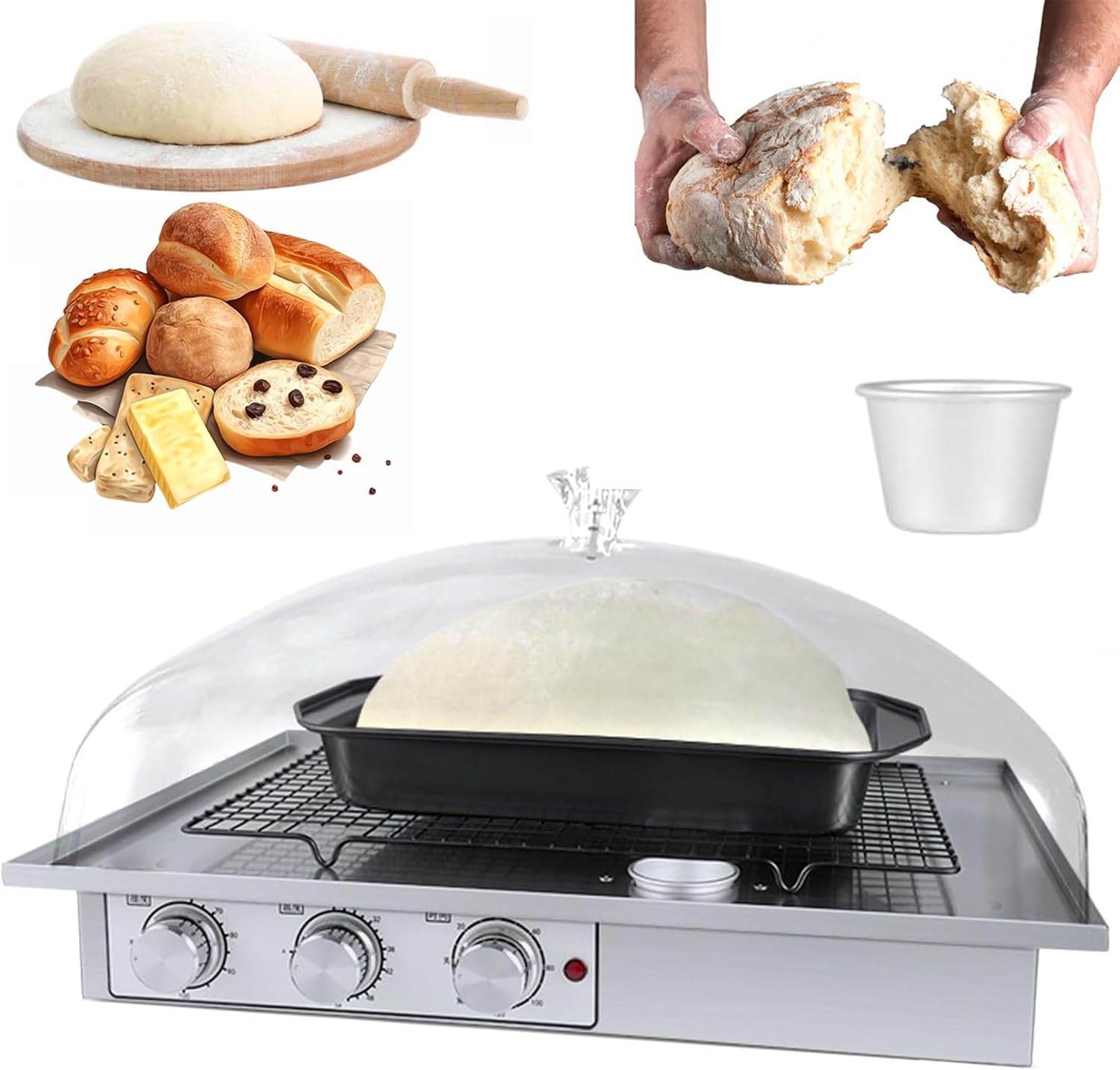 Bread Fermentation Machine,Large Capacity Dough Proofer, Independent Time & Temperature Control,Sourdough Bread Making for Home,Kitchen (2.5kg)
