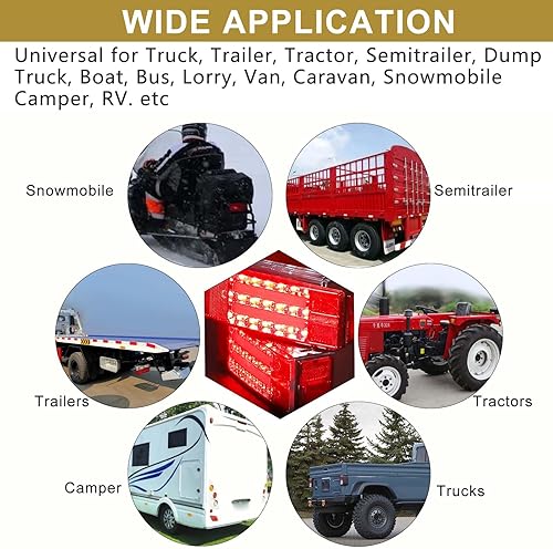 Miniatura 6 de CZJCGD Kit de 2 luces LED para remolque, parada de freno, giro y reversa, lámpara de luz LED sumergible para camión, caravana, motos de nieve,