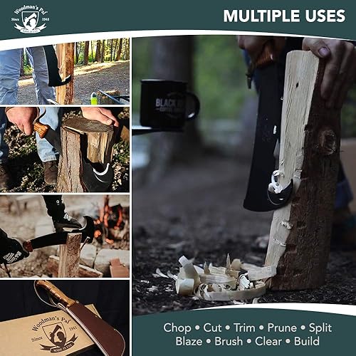 Miniatura 3 de Woodmans Pal 20 - Maquete de hacha multiusos con vaina machete de supervivencia ideal para campamento pesca caza arbustos hacha de cepillo perfecta