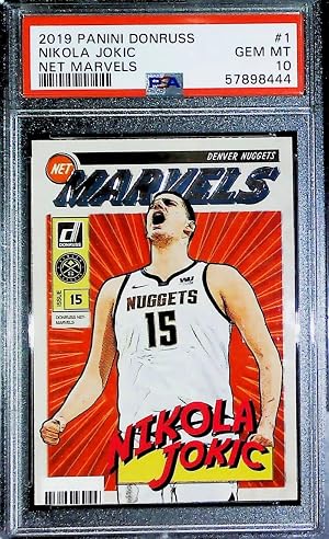 2019-20 Donruss Net Marvels #1 Nikola Jokic Denver Nuggets Graded GEM MINT PSA 10 Official NBA Basketball Trading Card by Panini (Serial Numbers May Vary)