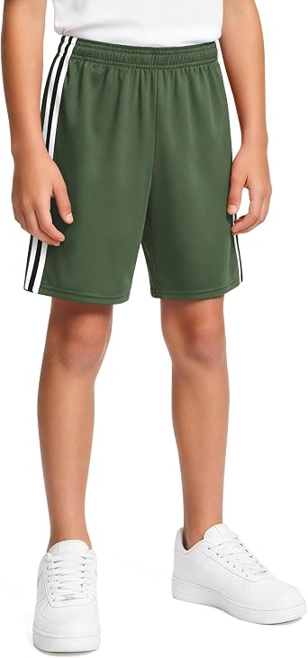 JOCMIC Boys Quick Dry Mesh Athletic Shorts, No Pockets Soccer Gym Shorts