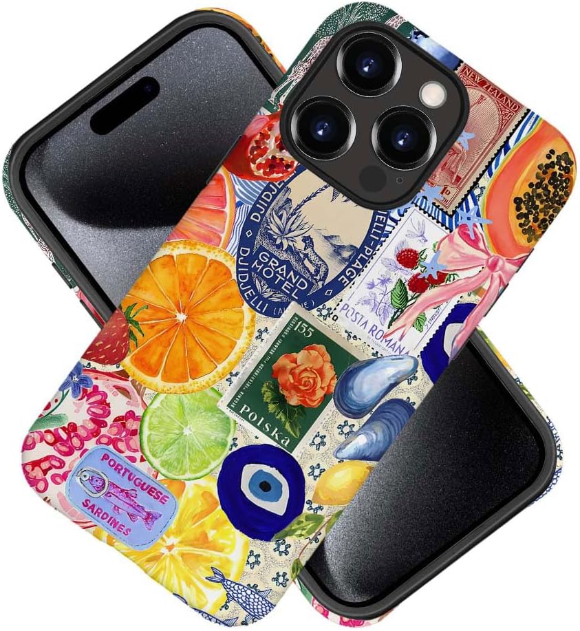 Generic Compatible with for iPhone 13 Pro,Fruit Lemon European Summer Collage Phone Case for Girl Women Boy Men,Scratch Resistant Shockproof Cover Case for iPhone 13 Pro image 2