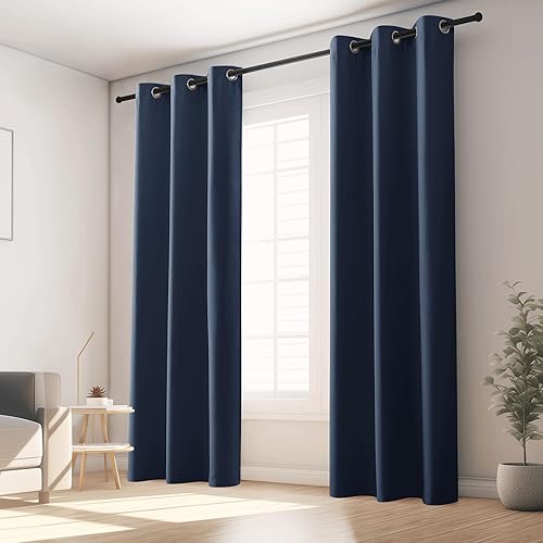Miniatura 107 de KGORGE - Cortinas opacas grises para dormitorio 2 paneles, 42 x 63 pulgadas con ojales, cortinas de oscurecimiento de habitación con aislamiento