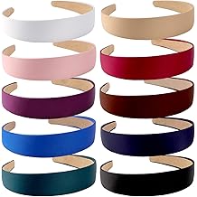 10 Pack Satin Headbands 1 Inch Wide Red White Black Pink Purple Headband Women Girls Non Slip Fashion Hair Bands Diy Holiday Costume Hair Accessories Women Girls Diademas Coreanas Para Mujer