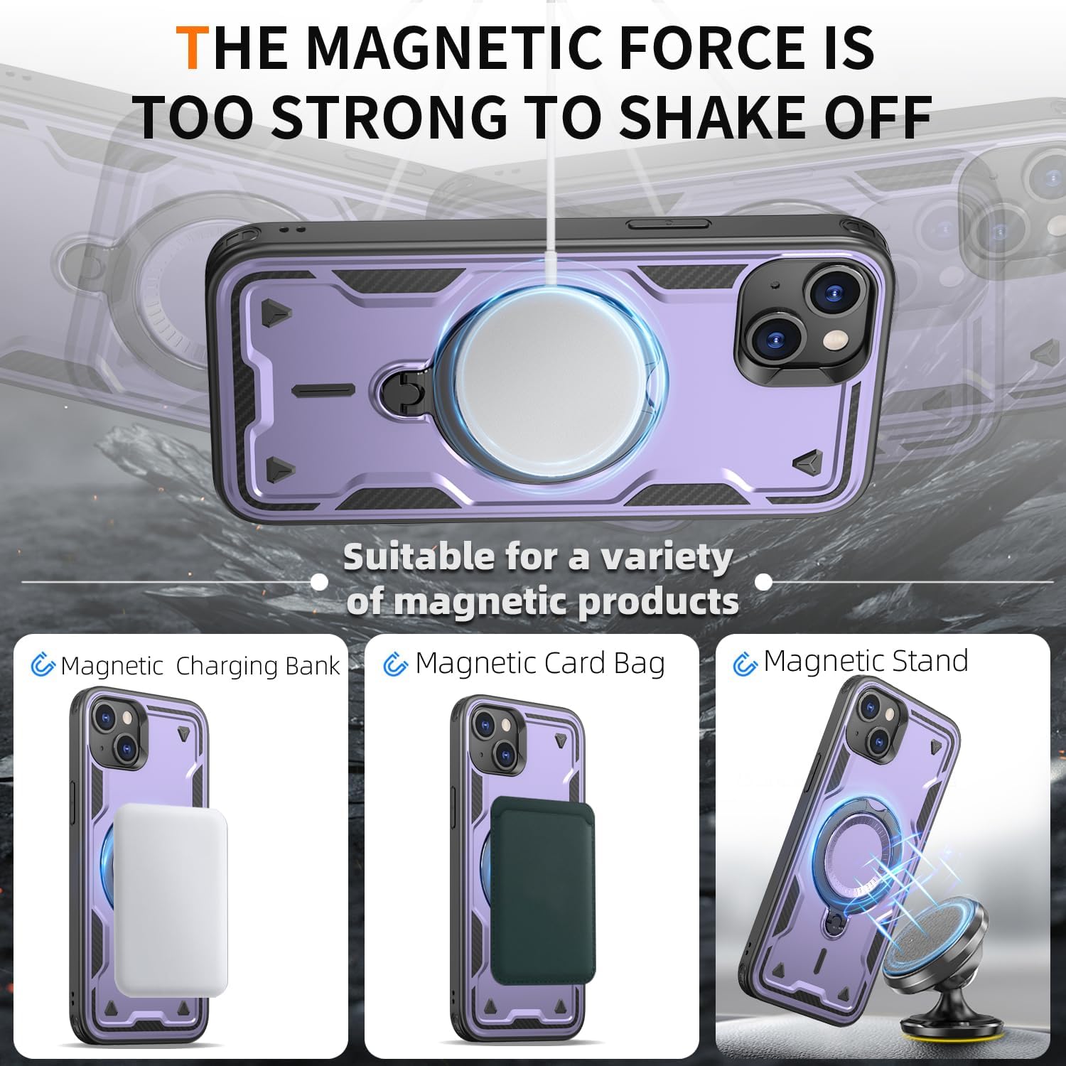 for iPhone 14 Plus Case,for iPhone 15 Plus Case Magnetic with Stand image 2