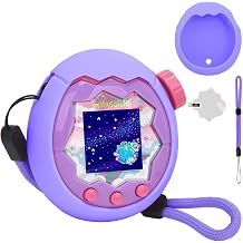 YouKnow Silicone Case for Tamagotchi Paradise Interactive Toy Digital Pet, with Screen Protector and Wrist Strap Purple