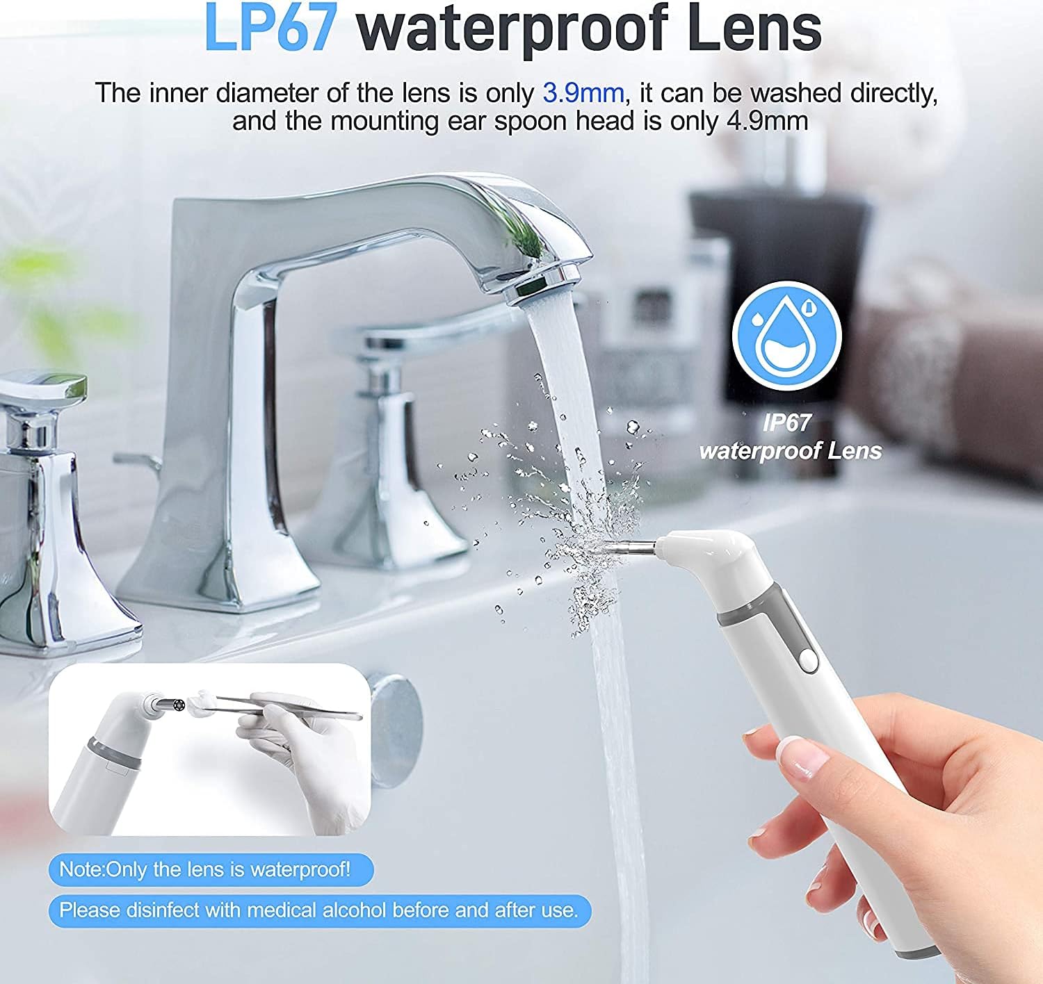 Otoscope being used on a baby's ear with phone displaying live view