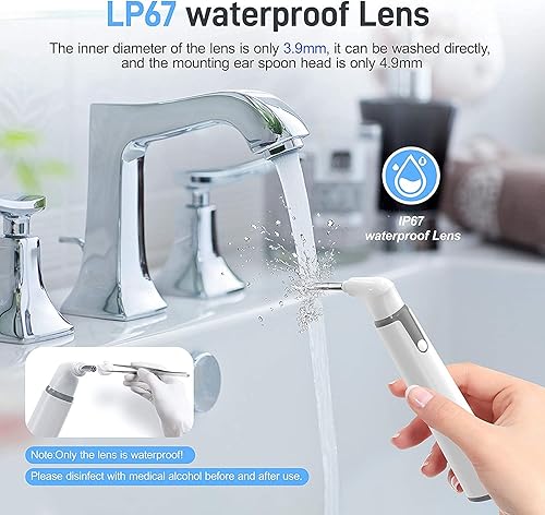 Miniatura 2 de Otoscopio inalámbrico, alcance de oído con cámara de oído HD 720P y 6 luces LED, herramienta de eliminación de cera de oído con giroscopio,