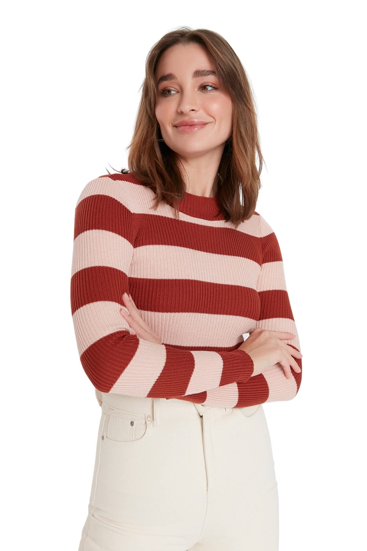 Trendyol Women Slim fit Basic Crew Neck Knitwear Sweater