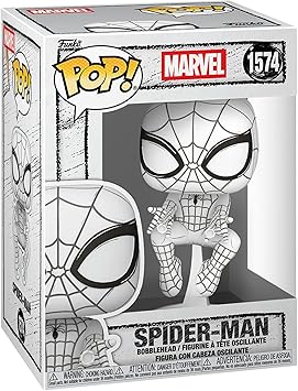 Funko Pop! Marvel Marvel Sketched - Spider-Man - Collectable Vinyl Figure - Gift Idea - Official Merchandise - Toys for Kids & Adults - Comic Fans - Model Figure for Collectors and Display