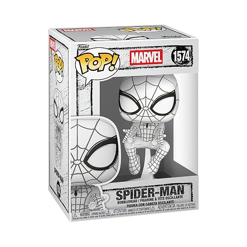 Funko Pop! Marvel: Marvel Sketched - Spider-Man - Collectable Vinyl Figure - Gift Idea - Official Merchandise - Toys for Kids & Adults - Comic Fans - Model Figure for Collectors and Display
