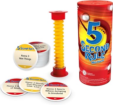 PlayMonster 5 Second Rule Mini - Quickfire Trivia Card Game for Family Fun On The Go - Family Games - Ages 8+