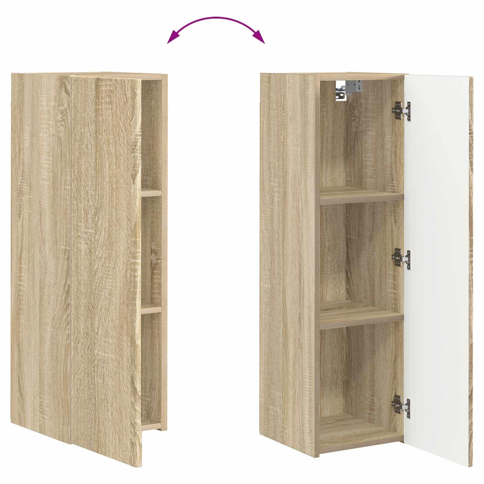 Set di mobili per TV da parete, 3 pezzi, in legno di rovere Sonoma, con 5 ante e ripiani, moderna credenza per soggiorno, per gaming, home theatre