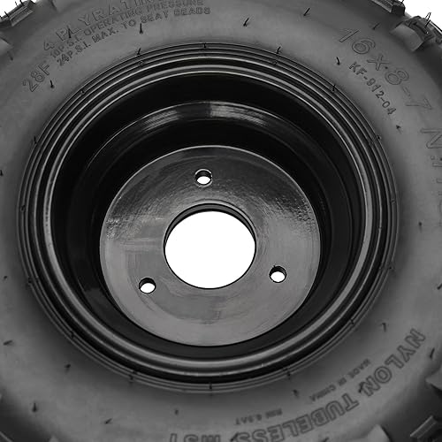 Miniatura 7 de Neumático ATV de 16 x 8-7 con borde de aluminio, neumático Quad Go Kart de 16 x 8 x 7, neumático todoterreno 4 PR sin cámara, rueda de 7 pulgadas, 3
