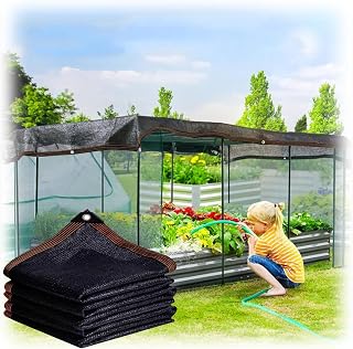 Shade Cloth for Greenhouse Heavy Duty Sun Netting Water Permeable Mesh Tarp Garden Awning Shelter with Grommets for Outdoor Swimming Pool Patio((16x16) ft)